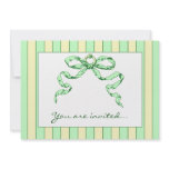 Baby Business Green & Yellow Striped Invitations