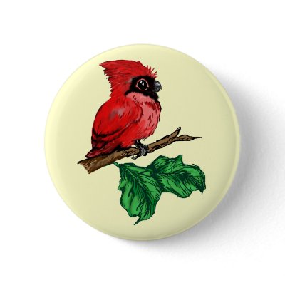 Baby Cardinal Button by natures_edge