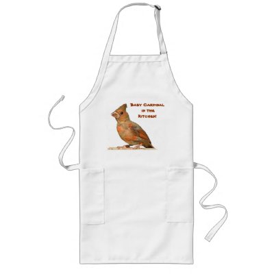 Baby Cardinal in Kitchen Aprons by Bebops