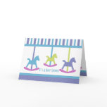 Baby Carousel Collection Baby Shower Card in Blue