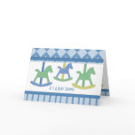 Baby Carousel Collection Baby Shower Card in Blue