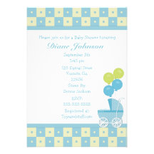 Baby Carriage Baby Shower Invitations