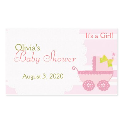 Baby Carriage It's a Girl Pink Baby Shower Sticker by daphne1024