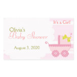 Baby Carriage It's a Girl Pink Baby Shower Sticker