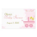 Baby Carriage It's a Girl Pink Baby Shower Sticker