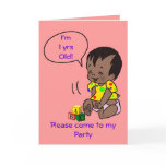 Baby Cartoon Birthday Invitation to Personalize Greeting Card