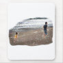 Baby Chasing Man on Beach Art Mousepad