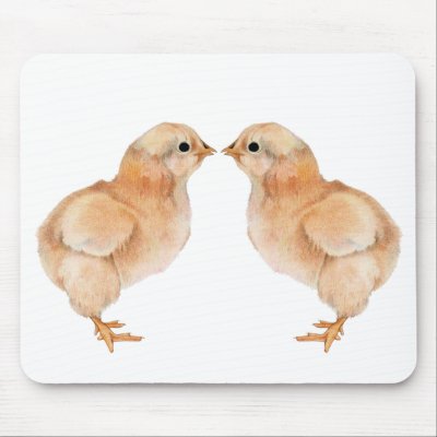Baby Chick Love Mousepad by floatinglemons