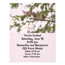 Baby Chickadees and Mother Bird Custom Invitations