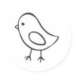 Baby Chicken in Black and White Sketch