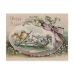 Baby Chicks Rowing Vintage Easter Postcard