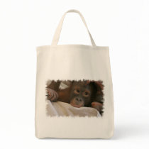 Baby Chimp Grocery Tote Bag