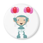 baby chimp with balloons magnet
