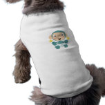 baby chimp with flowers dog tee shirt