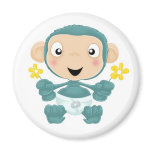 baby chimp with flowers magnets