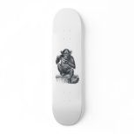 Baby chimpanzee monkey vintage drawing skateboards