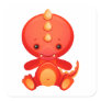 Baby Chinese Dragon Square Stickers