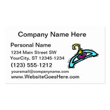 Baby clothes hangar pink heart business card templates