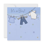Baby Clothesline Baby Boy Clothes Baby Shower Personalized Invite