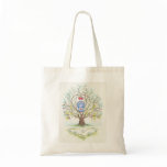 Baby Cradle in A Tree of Hearts and Love Tote Bags