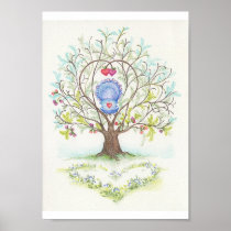 Baby Cradle in A Tree of Hearts and Love