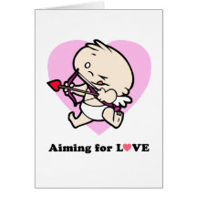 Baby Cupid Aiming For Love Card