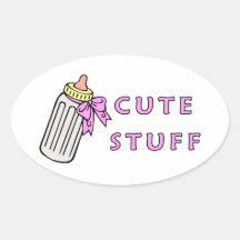 Baby Cute Stuff Oval Stickers