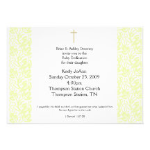 Baby Dedication Gender Neutral Baptism Invitation
