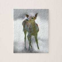 Baby deer's curiosity puzzle