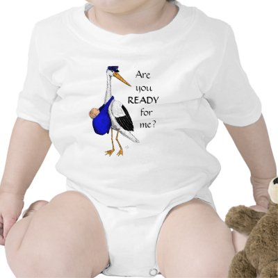 Baby Delivery Stork Baby Suit T Shirts by EdwardWCole