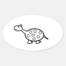 baby dino oval sticker