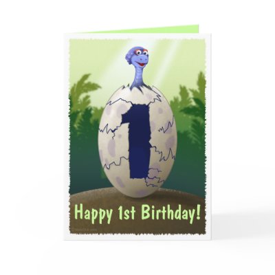Baby Dinosaur Birthday Card by Swazzle