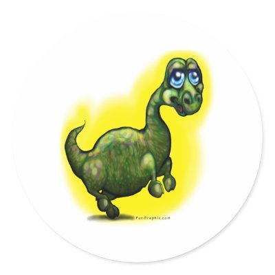 Baby Dinosaur Round Sticker by FunGraphix