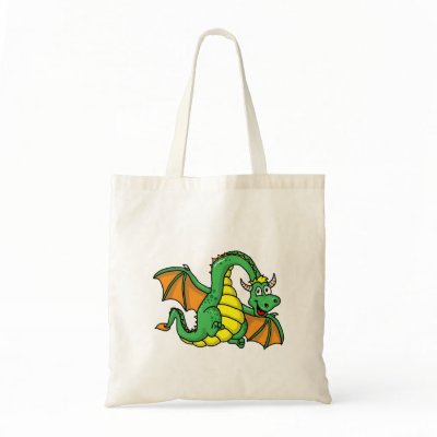 Baby Dragon Canvas Bag by justabitoffun
