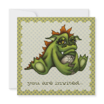 Baby dragon personalized invitation