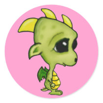 Baby Dragon Round Sticker