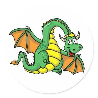 Baby Dragon Round Sticker by justabitoffun