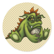 Baby dragon round sticker