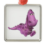 Baby Dragons: Smoky Premium Square Christmas Tree Ornament