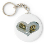 Baby Duckies Heart Keychain