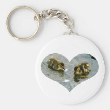 Baby Duckies Heart Keychain