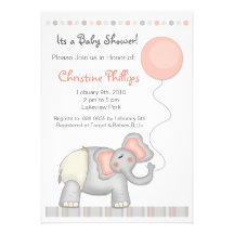 Baby Elephant Baby Shower Invitation