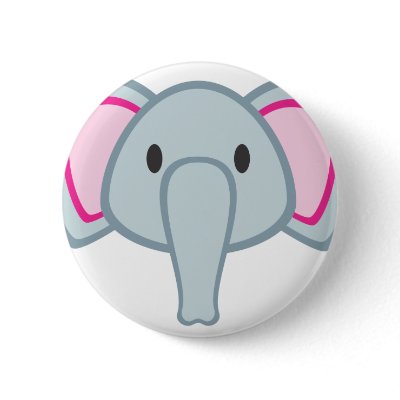 Baby Elephant Pinback Buttons by graphicdesigner