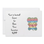 Baby elephant in rainbow pastel custom announcement