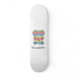 Baby elephant in rainbow pastel skateboards