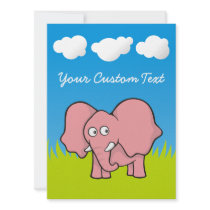 Baby Elephant Custom Announcements