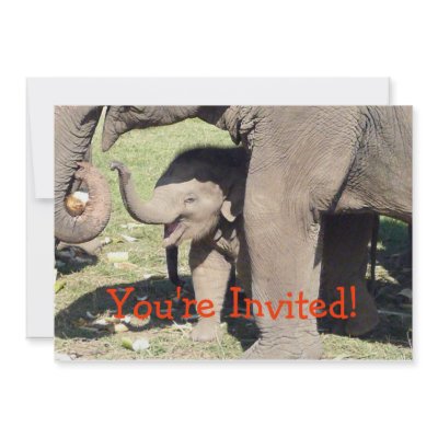 Baby Elephant Invitations Template by alinaspencil