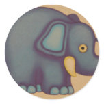 baby elephant round sticker