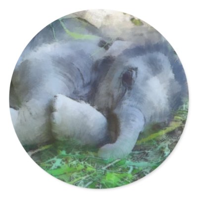 Baby Elephant Stickers by pixelpaintings