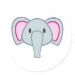 Baby Elephant Round Stickers